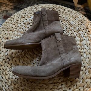 Vince Camutp Tan Ankle Boots Suede Leather Women 8